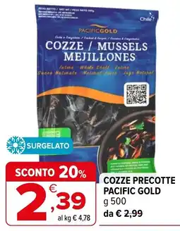 Iperal Cozze precotte pacific gold offerta