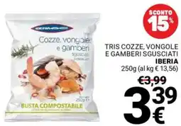 Supermercati Gulliver Tris cozze, vongole e gamberi sgusciati IBERIA offerta