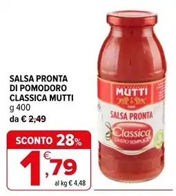Iperal Salsa pronta di pomodoro classica mutti offerta