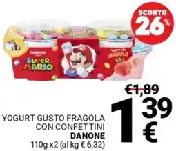 Supermercati Gulliver Yogurt gusto fragola con confettini DANONE offerta