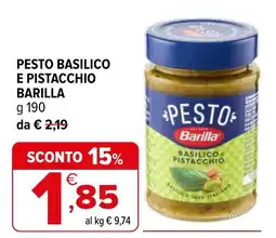 Iperal Pesto basilico e pistacchio barilla offerta