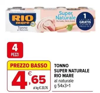 Iperal Tonno super naturale rio mare offerta