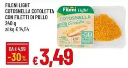 Galassia Fileni light cotosnella cotoletta con filetti di pollo offerta