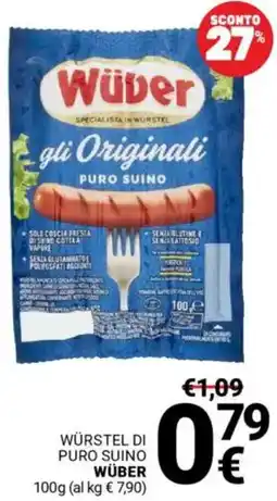 Supermercati Gulliver Würstel di puro suino WÜBER offerta