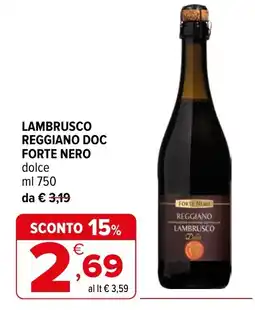 Iperal Lambrusco reggiano doc forte nero offerta