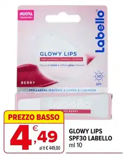 Iperal Glowy lips spf30 labello offerta