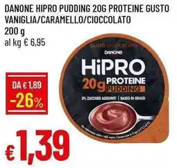 Galassia Danone hipro pudding 20g proteine gusto vaniglia/caramello/cioccolato offerta