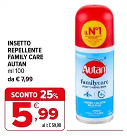 Iperal Insetto repellente family care autan offerta