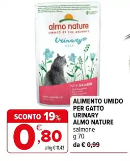 Iperal Alimento umido per gatto urinary almo nature offerta
