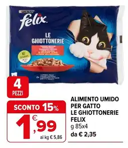 Iperal Alimento umido per gatto le ghiottonerie felix offerta