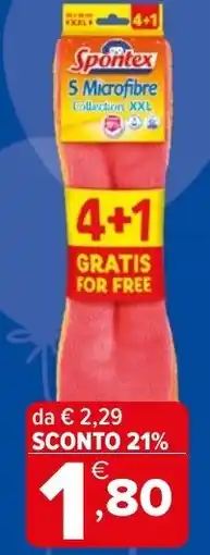 Iperal Spontex 5 microfibre offerta