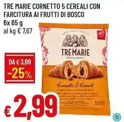 Galassia Tre marie cornetto 5 cereali con farcitura ai frutti di bosco offerta