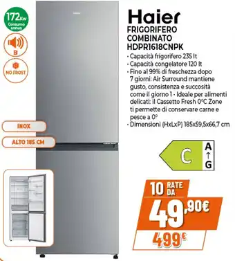 Haier FRIGORIFERO COMBINATO HDPR1618CNPK