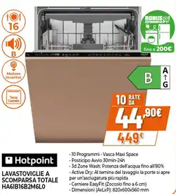 Ipercoop Hotpoint LAVASTOVIGLIE A SCOMPARSA TOTALE HA6IB16B2M6L0 offerta