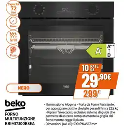 Ipercoop beko FORNO MULTIFUNZIONE BBIM17300BSEA offerta
