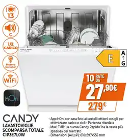 Ipercoop CANDY LAVASTOVIGLIE SCOMPARSA TOTALE CIP3E7LOW offerta