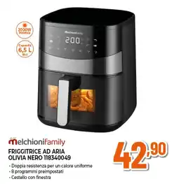 Ipercoop Melchionifamily FRIGGITRICE AD ARIA OLIVIA NERO 118340049 offerta