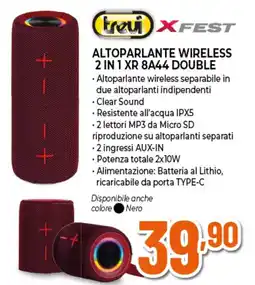 Ipercoop Trevi altoparlante wireless 2 IN 1 XR 8A44 DOUBLE offerta