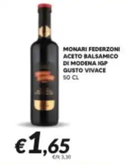 Supermercati Visotto Monari federzoni aceto balsamico di modena igp gusto vivace offerta
