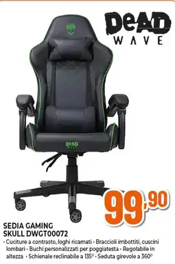 Ipercoop DEAD WAVE SEDIA GAMING SKULL DWGT00072 offerta