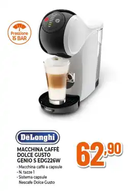 Ipercoop DeLonghi MACCHINA CAFFÈ DOLCE GUSTO GENIO S EDG226W offerta