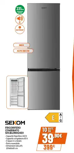 Ipercoop SEKOM FRIGORIFERO COMBINATO SHCB43NM2XEO offerta