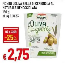 Galassia Monini l'oliva bella di cerignola al naturale denocciolata offerta