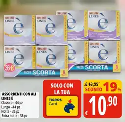 Tigros Assorbenti con ali lines è offerta