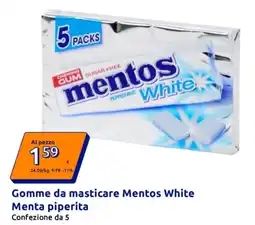 Action Gomme da masticare Mentos White Menta piperita offerta