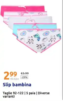 Action Slip bambina offerta