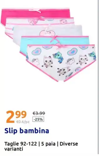 Action Slip bambina offerta