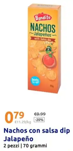 Action Nachos con salsa dip Jalapeño offerta