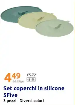 Action Set coperchi in silicone 5Five offerta