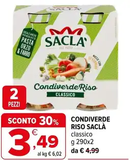 Iperal Condiverde riso SACLÀ offerta