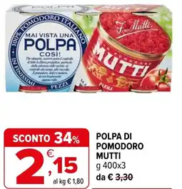 Iperal Polpa di pomodoro MUTTI offerta
