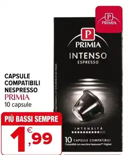Iperal Capsule compatibili nespresso PRIMIA offerta