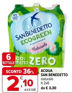 Iperal Acqua SAN BENEDETTO naturale offerta