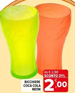 Iperal Bicchiere coca cola neon offerta