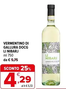Iperal Vermentino di gallura DOCG LI NIBARJ offerta