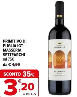 Iperal Primitivo di puglia igt masseria SETTEARCHI offerta