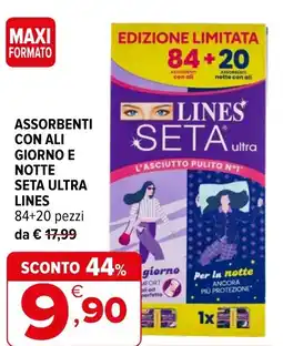 Iperal Assorbenti con ali notte seta ULTRA LINES offerta