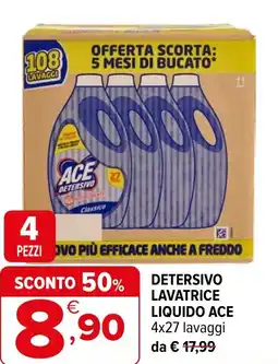 Iperal Detersivo lavatrice liquido ACE offerta