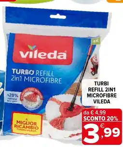 Iperal Turbi refill 2in1 microfibre VILEDA offerta
