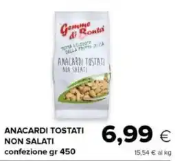 Oasi Gemme di bonta anacardi tostati non salati offerta
