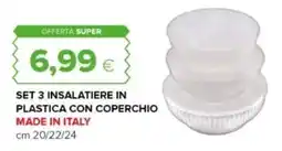 Oasi Set 3 insalatiere in plastica con coperchio made in italy offerta