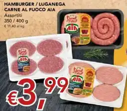 Migross Supermercati e Market Hamburger / luganega carne al fuoco AIA offerta