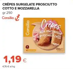 Tigre Consilia crêpes surgelate prosciutto cotto e mozzarella offerta