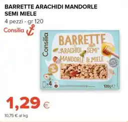 Tigre Consilia barrette arachidi mandorle semi miele offerta
