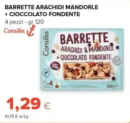 Tigre Consilia barrette arachidi mandorle + cioccolato fondente offerta