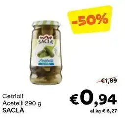 Unes Cetrioli Acetelli SACLÀ offerta